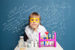 © millaf - Portrait of school student girl learning science. Research and education concept