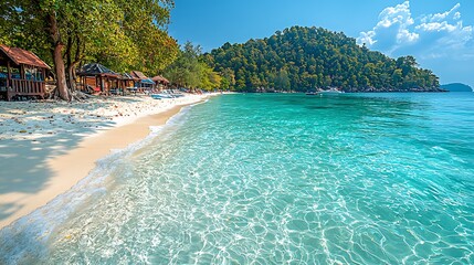 Wall Mural - Vibrant Tropical Beach Panorama Scene
