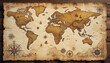 © 4K_Heaven - A treasure map with faded ink and mysterious symbols, hinting at hidden riches in a distant land, spread out on a rustic wooden surface, Generative AI