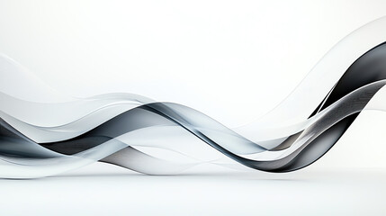 Poster - Elegant flow of looping lines in modern black art style a journey through abstract minimalism