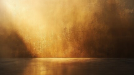 Poster - Empty room background featuring a golden brown gradient and spotlight creating an abstract studio backdrop ideal for product display or showcase