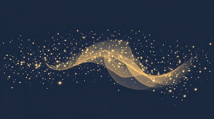 Poster - Magic Golden Light Glow With Sparkling Particles Swirling In A Wave Of Light Effects Isolated On A Dark Background Abstract Fairy Tale Theme For Festive Celebrations