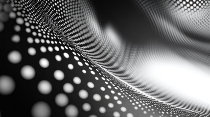 Poster - Abstract horizontal background featuring a spotted halftone effect with dots and circles Raster illustration