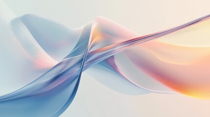 Poster - Curved abstract lines on a light background featuring a 3D rendering design