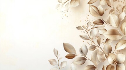 Sticker - Elegant Metallic Foliage Artwork