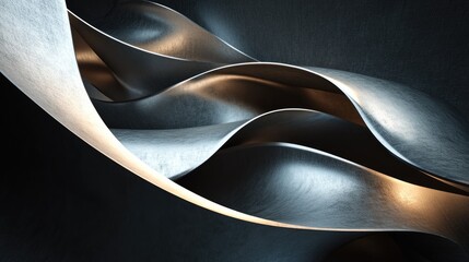 Poster - Abstract 3D geometric shape rendered in a dark environment