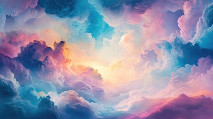 Poster - Dreamy abstract sky with a background of pastel colors reflecting a fantasy theme