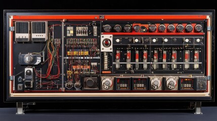 Poster - Vintage Control Panel with Buttons and Lights
