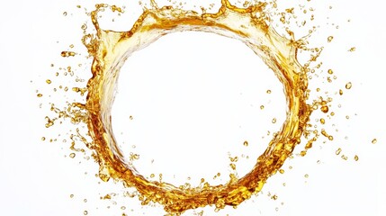 Canvas Print - Golden Liquid Splash Circle