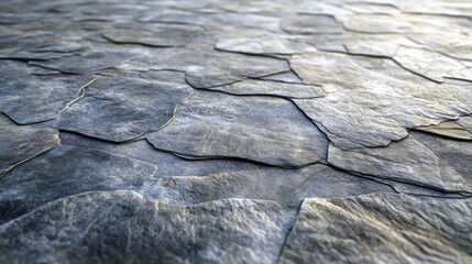 Poster - 3D rendering of a natural gray stone surface tile design featuring large ceramic slabs high resolution flooring tiles and vinyl wallpaper prints suitable for inkjet printing materials