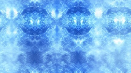 Poster - Seamless abstract illustration of blue fractal light effect