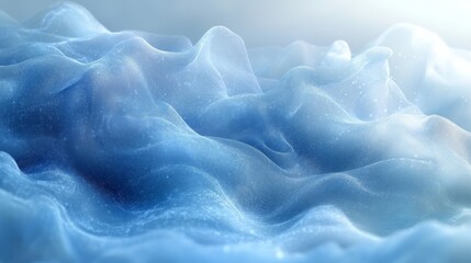 Leinwandbilder - Gentle waves of soft blue undulate under a bright light, creating an abstract representation of a serene ocean. The scene exudes tranquility and harmony.