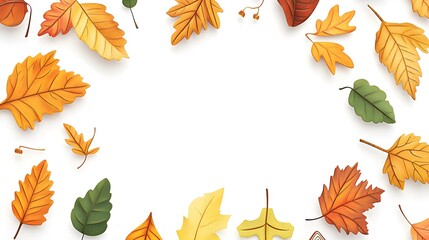 Colorful autumn leaves arranged in a circular pattern on a white background, creating a vibrant fall-themed decoration.