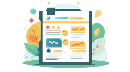 Poster - Clipboard with Abstract Design and Checkmark