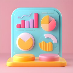 Poster - Colorful 3D Infographic Design with Charts and Diagrams