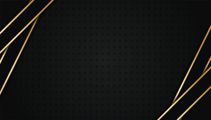 Fototapete - Luxury dark black background with diagonal gold lines halftone background. luxury black golden background. black and gold premium background. golden lines. vector illustration
