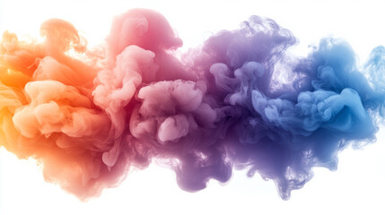 Poster - A mesmerizing swirl of colored smoke in motion, forming an abstract cloud of vibrant hues,