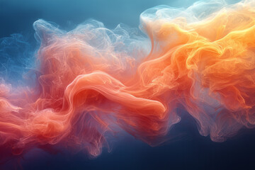 Poster - A stream of vibrant colored smoke swirling and flowing, creating a dynamic, fluid motion effect,