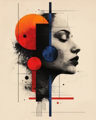 Poster - An abstract depiction of confusion, with disjointed shapes and scattered lines representing an emotional tangle,