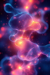 Poster - A vibrant, swirling network of thoughts forming an abstract map of ideas and emotions,