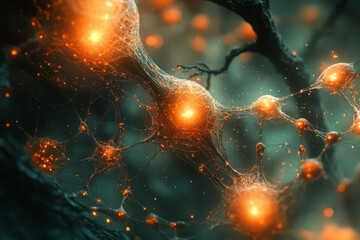 Poster - A web of interconnected abstract shapes, forming a visual representation of complex thoughts and ideas,