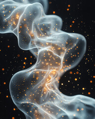 Aufkleber - A neural-inspired abstract map with interconnected points, representing the flow and processing of thoughts,
