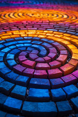 Poster - Abstract, colorful labyrinths winding through the mind, representing the intricate paths of thought,