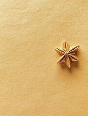 Aufkleber - A small, elegant bow is placed in a corner against a light textured golden background, perfect for celebrating special moments. Generative AI