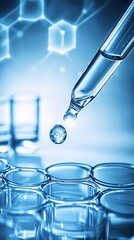 Poster - Close-up of chemical reactions in fuel lab, innovative processing technology