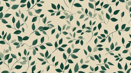 Seamless leaf pattern. Elegant grey green leaf background. Luxurious botanical texture