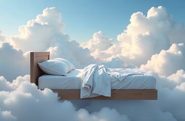 Wall Mural - clouds in the sky. bed floating among clouds