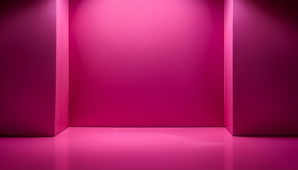 Wall Mural - Empty dark pink room with gradient pink abstract background for display your product