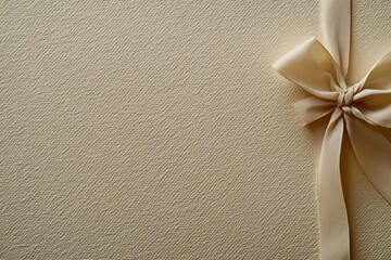 Poster - The setting showcases a soft, textured gift wrap background with a small, elegant bow elegantly placed in the corner to enhance its charm. Generative AI