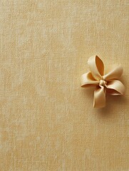 Poster - A soft, textured background mimicking gift wrapping paper features a delicate bow placed in one corner, ideal for festive occasions. Generative AI