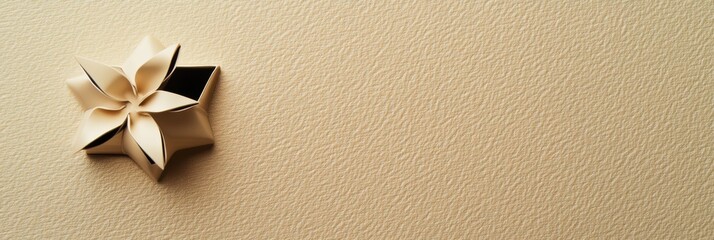 Poster - A small, elegant bow rests in the corner of a textured light backdrop, creating a charming setting for gift-giving moments. Generative AI