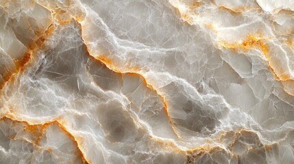 Poster - A detailed view of a stunning agate stone reveals its translucent quality and distinctive patterns, showcasing warm orange lines against a light background.