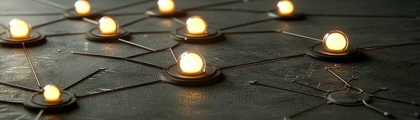 Poster - Abstract Light Connections on Dark Surface