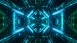 © chujun - Digital Technology Blue Green Cyberpunk Line Poster Background