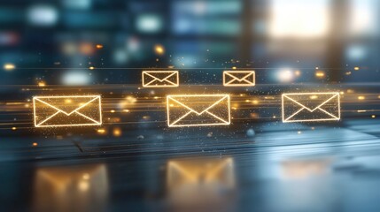 Fototapete - Unsettling 3D Illustration of Email Concepts