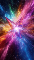 Poster - Exploding star bursting with radiant colours