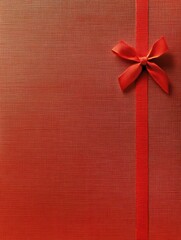 Poster - A textured background resembles gift wrapping paper, showcasing a small box adorned with a charming bow in the corner, ideal for celebrations. Generative AI