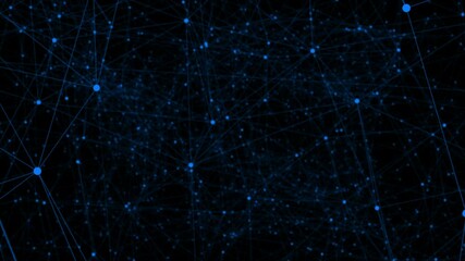 Royal blue simple web like structure mesh pattern with cyberspace plexus design loop able geometrical background for presentation