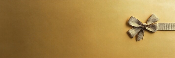Aufkleber - A beautifully textured golden background features a small decorative gift box with a bow, perfect for festive events and celebrations. Generative AI