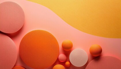 Poster - Vibrant Abstract Circular Shapes with Gradients in Warm Hues of Orange and Pink. Perfect for Modern Posters, Digital Banners, or Backgrounds with Ample Copy Space for Marketing and Design Projects