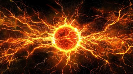 Poster - Glowing Red Plasma Illustration in 3D Style
