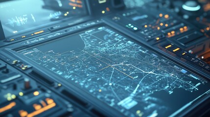 Poster - Advanced Navigation Interface with City Map Display