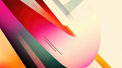 Poster - abstract colorful shapes with dynamic lines