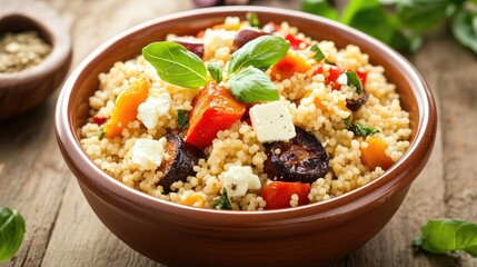 Sticker - Colorful Couscous Salad with Fresh Vegetables and Herbs