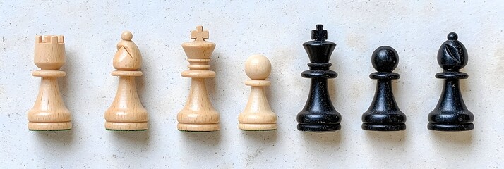 Aufkleber - A chessboard in the middle of an intense game with carefully positioned pieces and the next strategic moves still left to be played by the opposing sides
