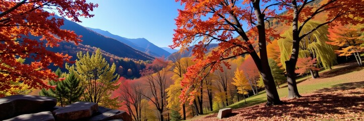 Canvas Print - autumn landscape in the mountains